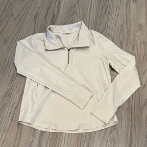 RHÔNE Cream Quarter Zip Women’s Long Sleeve Quarter-Zip Top medium